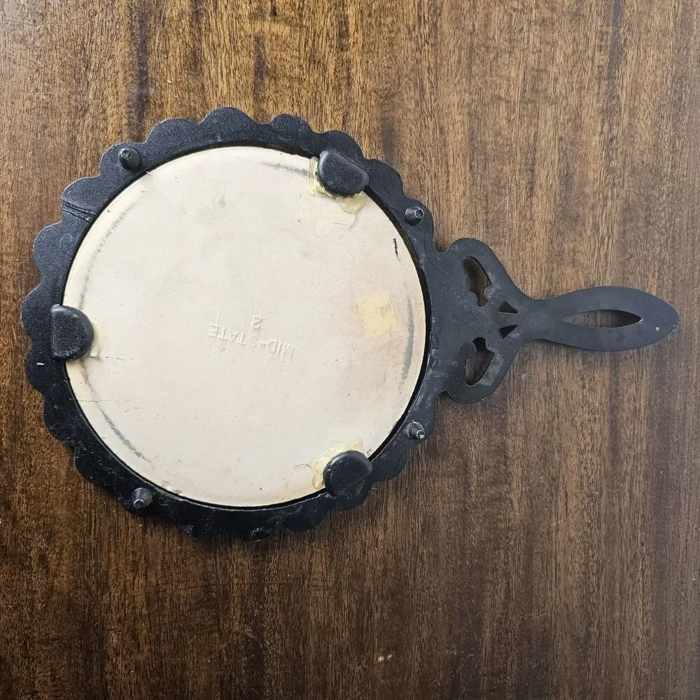 Vintage Grandma’s Kitchen Strawberry Cast Iron & Ceramic Trivet